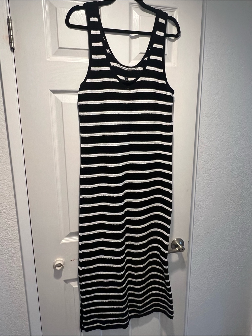 Express Black and White Striped Tank Maxi Dress